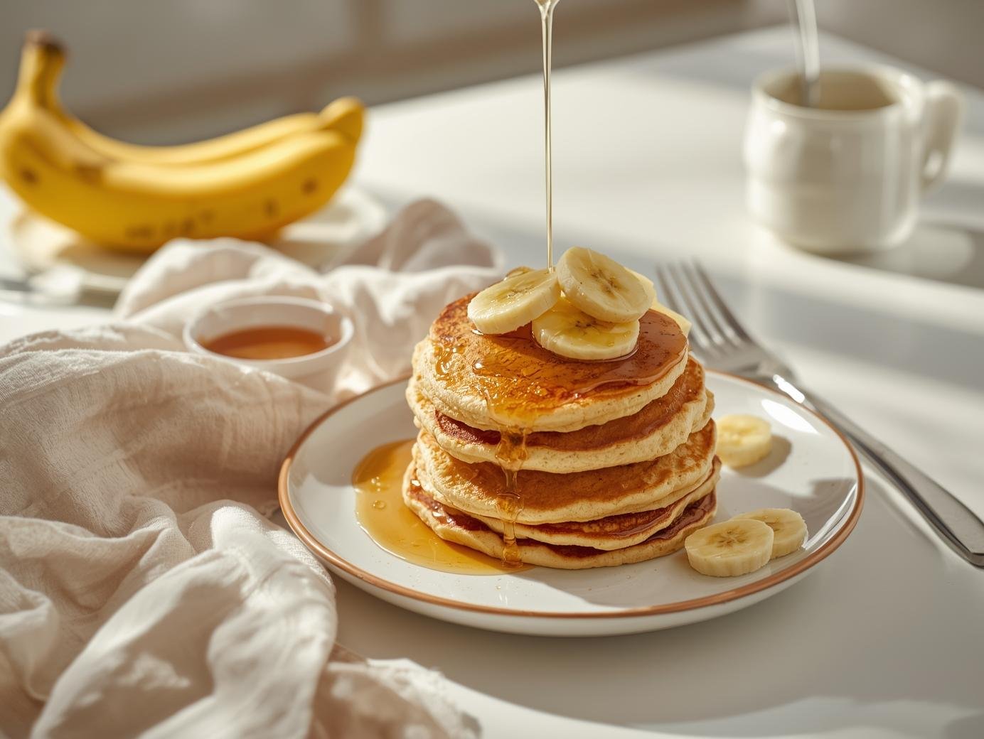Fluffy Banana Oat Pancakes