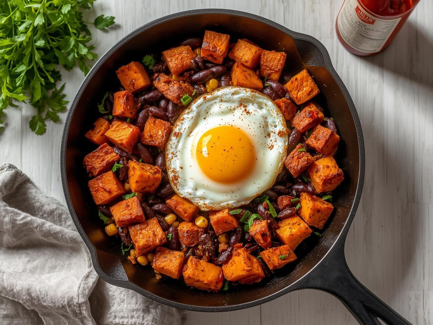 Savory Sweet Potato & Black Bean Breakfast Hash