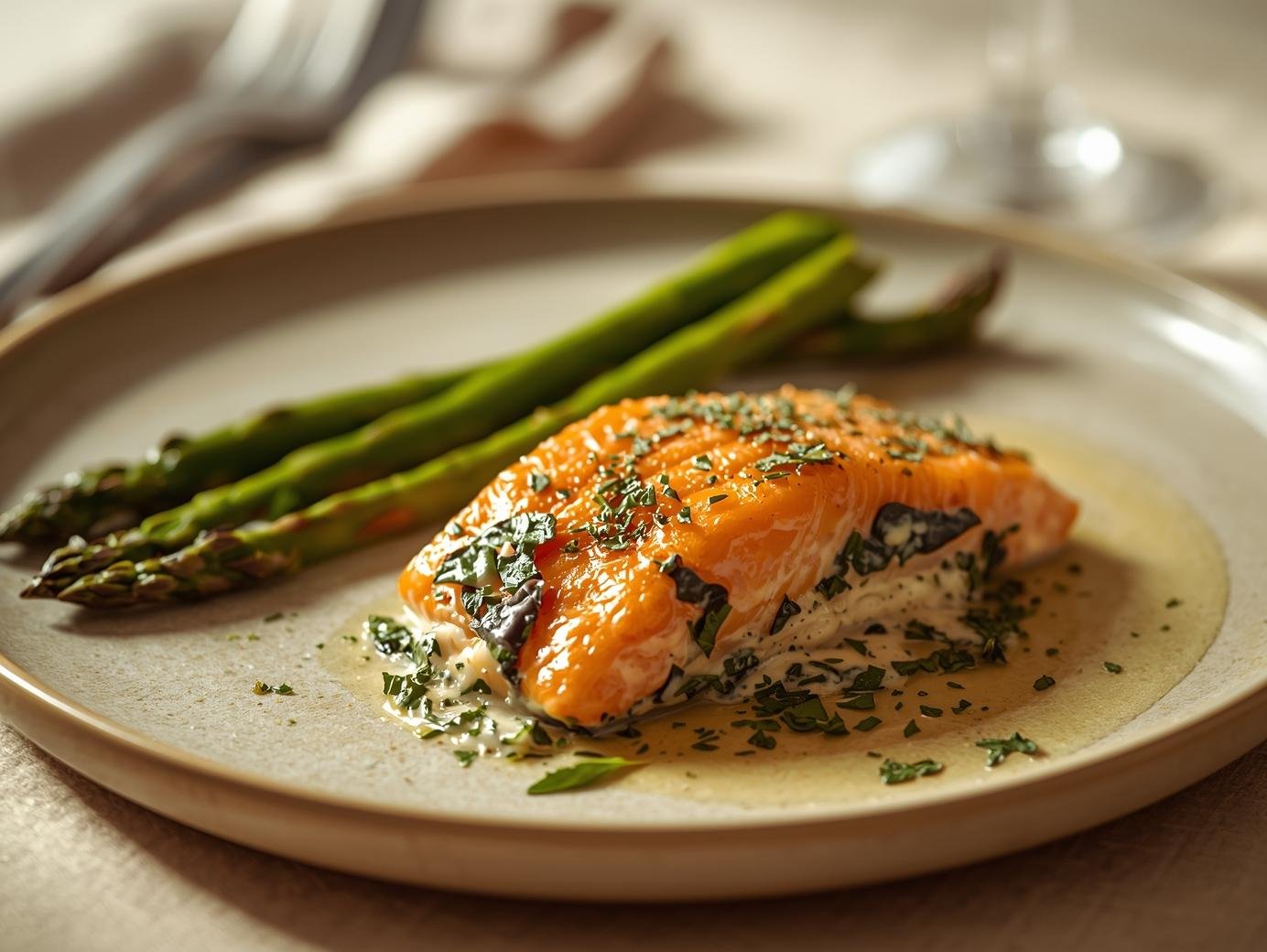 Creamy Spinach Stuffed Salmon