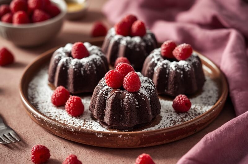 Raspberry Chocolate Mini Bundt Cakes