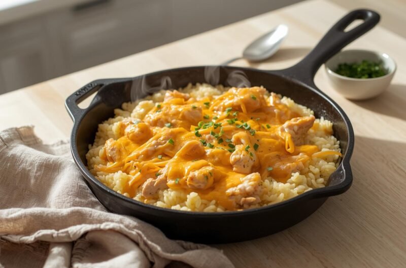 Cheesy Chicken & Rice Skillet