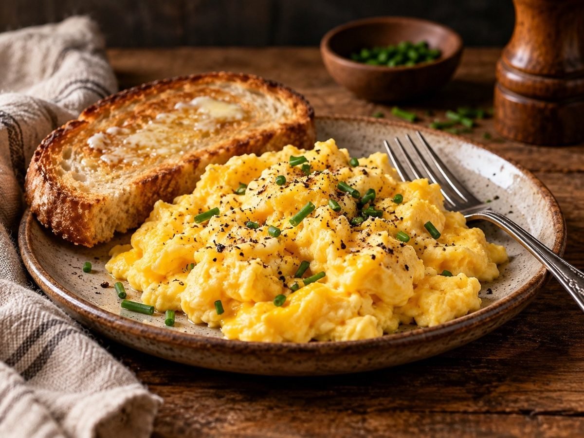 Easy Fluffy Scrambled Eggs