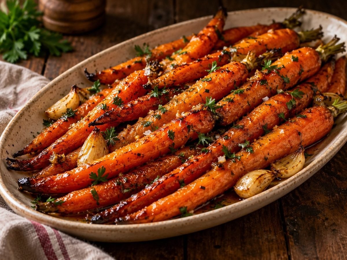Honey Garlic Roasted Carrots