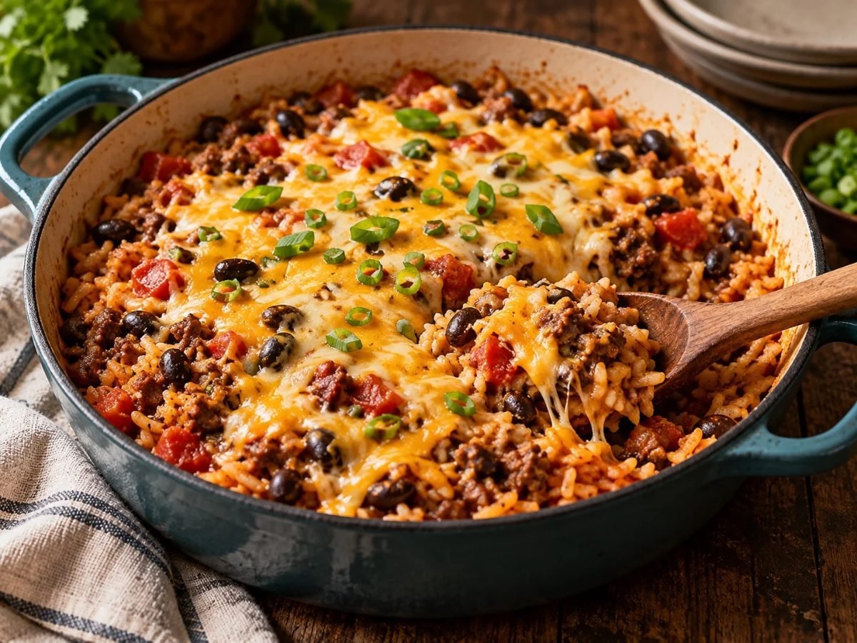One-Pot Cheesy Taco Rice