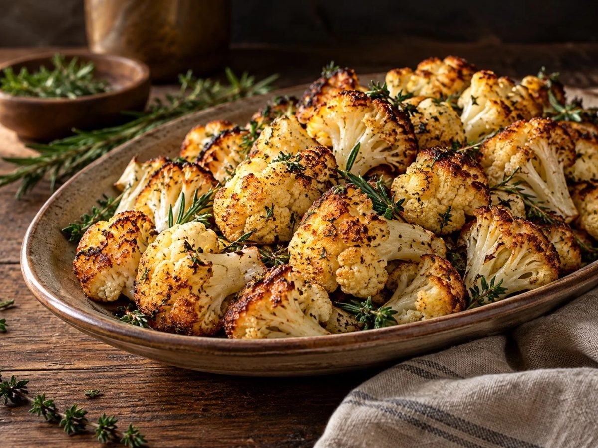 Roasted Cauliflower with Herbs