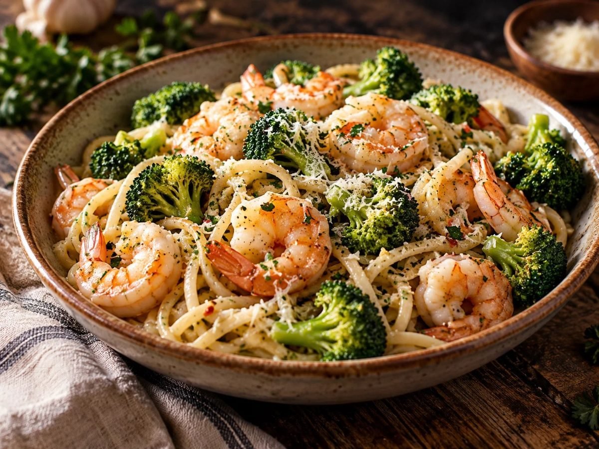 Shrimp and Broccoli Pasta