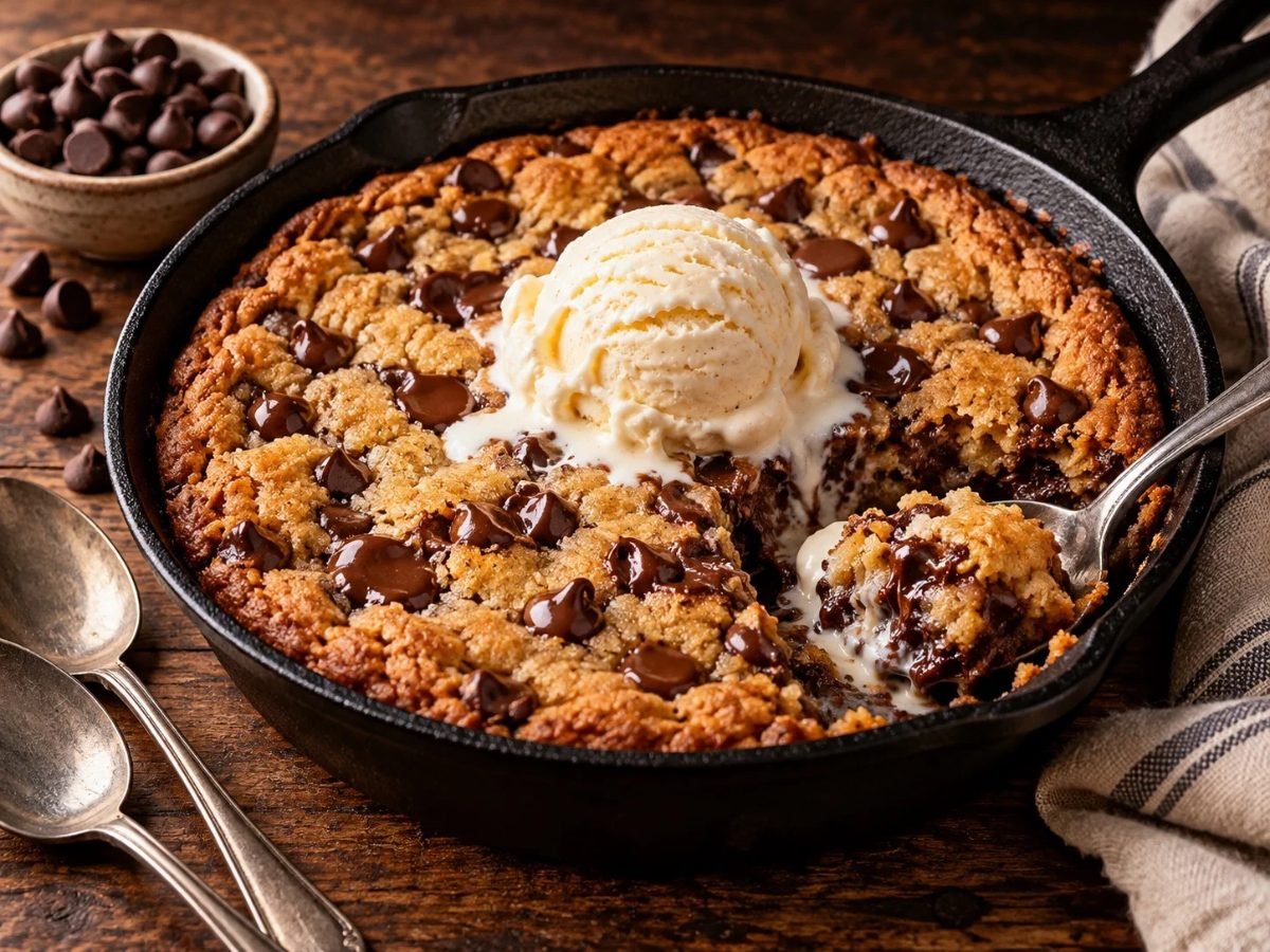 Skillet Chocolate Chip Cookie